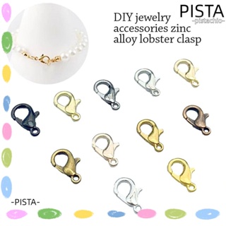 Pista ตะขอก้ามปู โลหะผสมสังกะสี น้ําหนักเบา สีบรอนซ์ สีทอง สีเงิน แบบเปลี่ยน DIY 100 ชิ้น