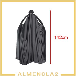 [Almencla2] เสื้อคลุมคอ ผ้าชีฟอง ไม่มีหมวก ยาว 142 ซม. เป็นมิตรกับผิว สง่างาม ฮาโลวีน สําหรับผู้หญิง วันเกิด สวมหน้ากาก เครื่องแต่งกายยุคกลาง