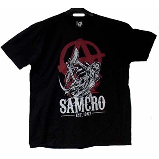 เสื้อยืดแขนสั้นเสื้อยืดแฟชั่นผู้ชายผ้าฝ้าย - reaper attack  s samcro 1931S-5XL