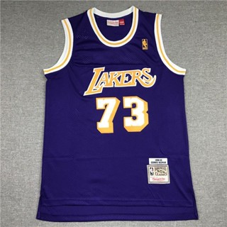 Rodman RODMAN LAKERS No. แฟชั่นคลาสสิก เสื้อกีฬาบาสเก็ตบอล ผ้าตาข่าย ปักลาย LAKERS Big Bug สไตล์เรโทร สําหรับผู้ชาย 73 660461