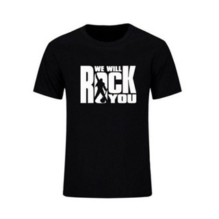 [S-5XL] เสื้อยืดคอกลม Tmtx5 [XS-6XL] เสื้อยืดแขนสั้น พิมพ์ลาย Rock Music Queen We Will Rock You Rock Roll Musice Star Cl