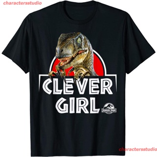 เสื้อยืดแขนสั้นเสื้อยืดลำลอง Juric Park Velociraptor Real Clever เสื้อยืดพิมพ์ลาย ย้อนยุค สวนจูราสสิก UnisexS to4XLS-5XL