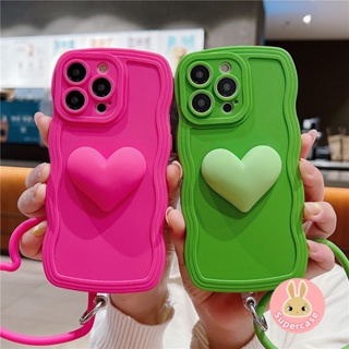 เคสโทรศัพท์มือถือ ซิลิโคนนิ่ม TPU ลายหัวใจน่ารัก พร้อมสายคล้องข้อมือ สําหรับ Redmi Note 8 7 Pro K60E K60 K50 K40 K30 K20 Pro Ultra