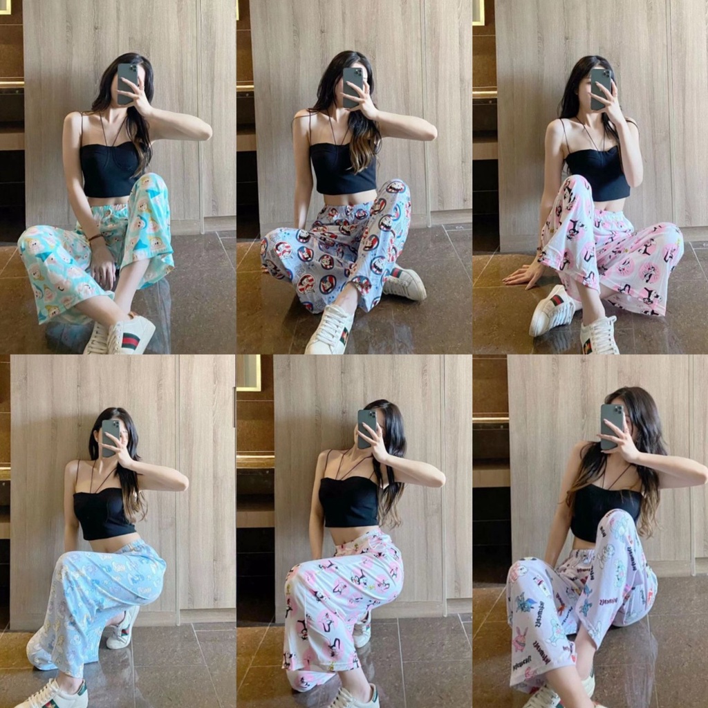 Pudding ~พร้อมส่ง~ "KU-777" ​กางเกงขายาว ลายการ์ตูนน่ารักใส่สบายมา