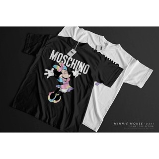 TOP CTพร้อมส่ง!! เสื้อยืด Oversize คอกลมแขนสั้น ดีเทลลายมิกกี้เมาส์ Mickey Mouse Moschino