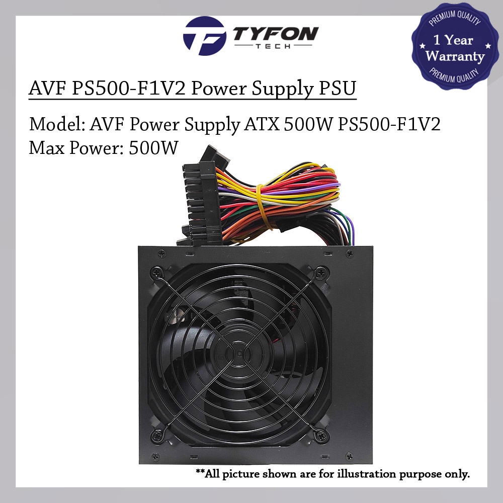 AVF PS500-F1V2 พาวเวอร์ซัพพลาย PSU 500W (ตกแต่งใหม่)