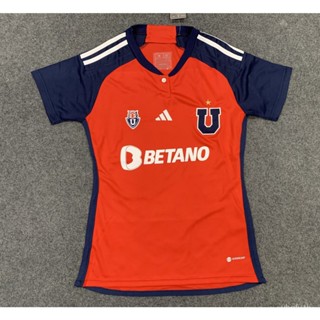 [camisa De time] เสื้อเชิ้ตลําลอง แขนสั้น พิมพ์ลาย University of Chile สีแดง สําหรับผู้หญิง 2023 Zbje