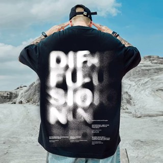 Korean Version ins Summer New Style Popular Round Neck Blurred Letter Printing Loose Short-Sleeved T-Shirt Men Wome_02
