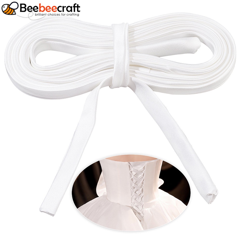 เชือกผูกด้านหลัง 137.8 นิ้ว ปรับได้ สีขาว แบบเปลี่ยน สําหรับชุดเจ้าสาว งานแต่งงาน 1 เส้น