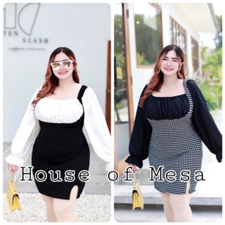 XL-XXXL เดรสนมโตแขนยาวสาวอวบ อก40-48