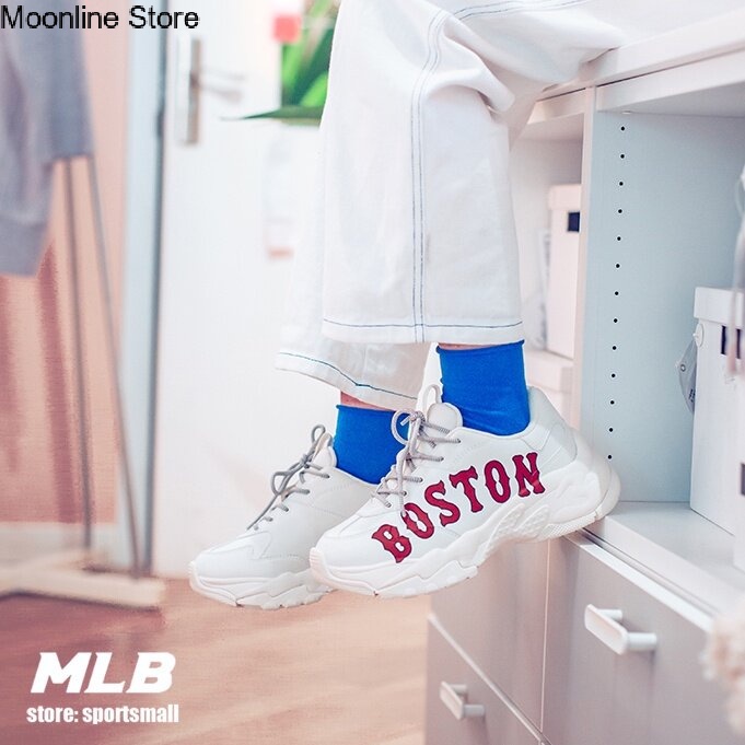 Moonline Store แท้ % MLB BigBall Chunky | NY | LA | BOSTON รองเท้าผ้าใบลำลอง | รองเท้าวิ่งแฟชั่นผู้ชายและผู้หญิง