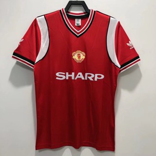 เสื้อกีฬาแขนสั้น ลายทีมฟุตบอล Manchester United 1985 ชุดเยือน สไตล์เรโทร