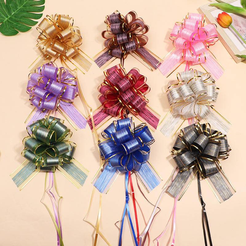 10ชิ้น50 # ขนาดใหญ่ดึงโบว์ริบบิ้นสําหรับงานฝีมือ ทําเอง ห่อของขวัญคริสต์มาสโบว์ปัจจุบันตะกร้าวันหยุดงานแต่งงานตกแต่ง