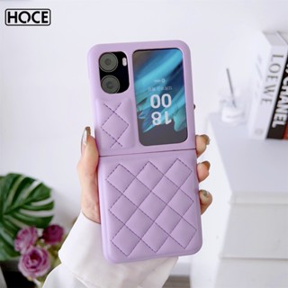 Hoce เคสโทรศัพท์หนัง กันกระแทก สีพื้น สําหรับ OPPO Find N2 Flip 5G