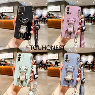 เคส Oppo A74 เคส Oppo A54 เคส Oppo A93 เคส Oppo A95 Case Oppo A94 Case Oppo Reno 5F Case Oppo Reno5 Lite Case Oppo F19 Pro Case Oppo F19S Case Silicone Anime Cute Kaws Bear Stand Cartoon Wrist Band Phone Case Casing Cover TS โทรศัพท์มือถือ ซิลิโคน