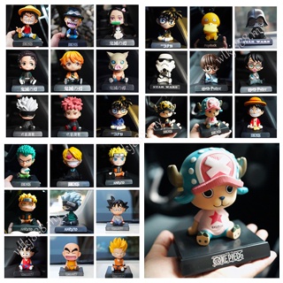 โมเดลฟิกเกอร์ PVC รูปการ์ตูนอนิเมะ One Piece Naruto Harry Potter Dragon Ball Demon Slayer Bobble Head ของเล่นสําหรับเด็ก