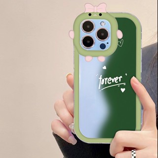 เคสไอโฟน สําหรับ for iPhone 11 7 8 Plus XR 13 12 14 Pro Max SE X XS Plus Case น่ารัก สีเขียว เคสโทรศัพท์มือถือนิ่ม