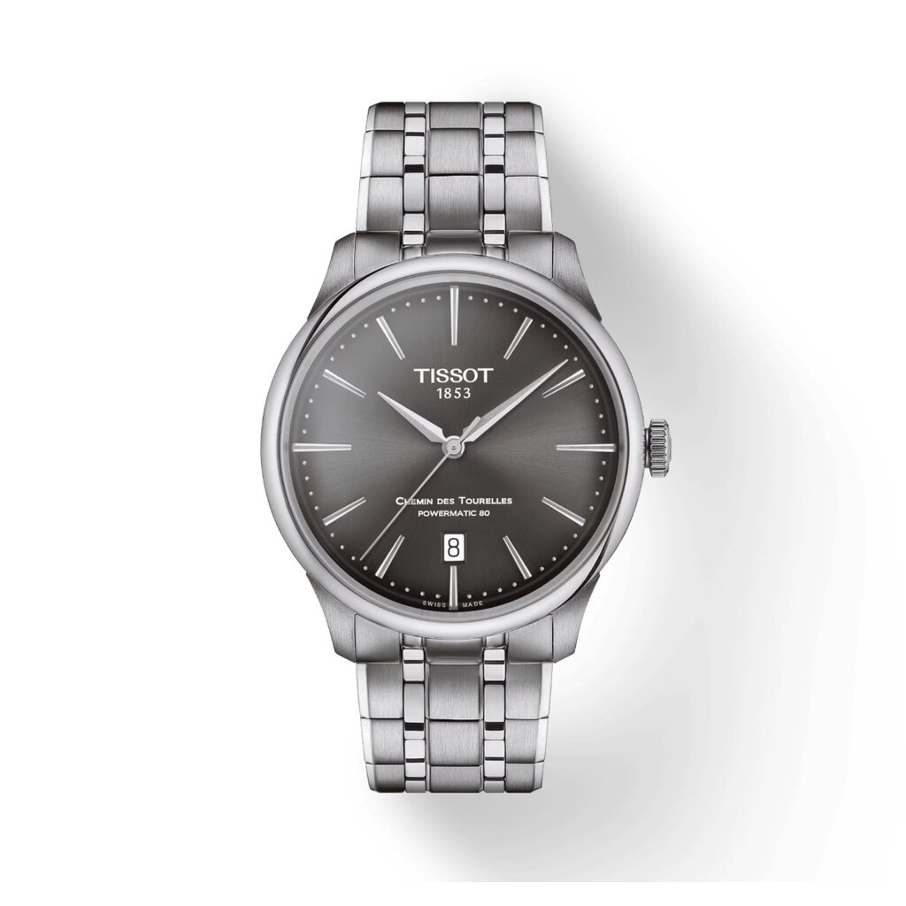 (ประกันศูนย์ 2 ปี) TISSOT CHEMIN DES TOURELLES POWERMATIC 80 39MM (เทา) T139.807.11.061.00