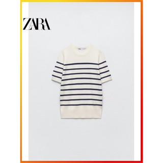 Zara ใหม่ เสื้อถักนิตติ้ง เรียบง่าย สําหรับผู้หญิง 8851017 105