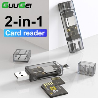 Guugei 2 In 1 เครื่องอ่านการ์ด Type C SD TF Usb 2.0 สําหรับโทรศัพท์ แท็บเล็ต