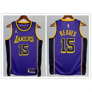 เสื้อกีฬาแขนสั้น ลายทีม nba jersey Los Angeles Lakers No. 2023 เสื้อกีฬาบาสเก็ตบอล สีม่วง 15 ชิ้น