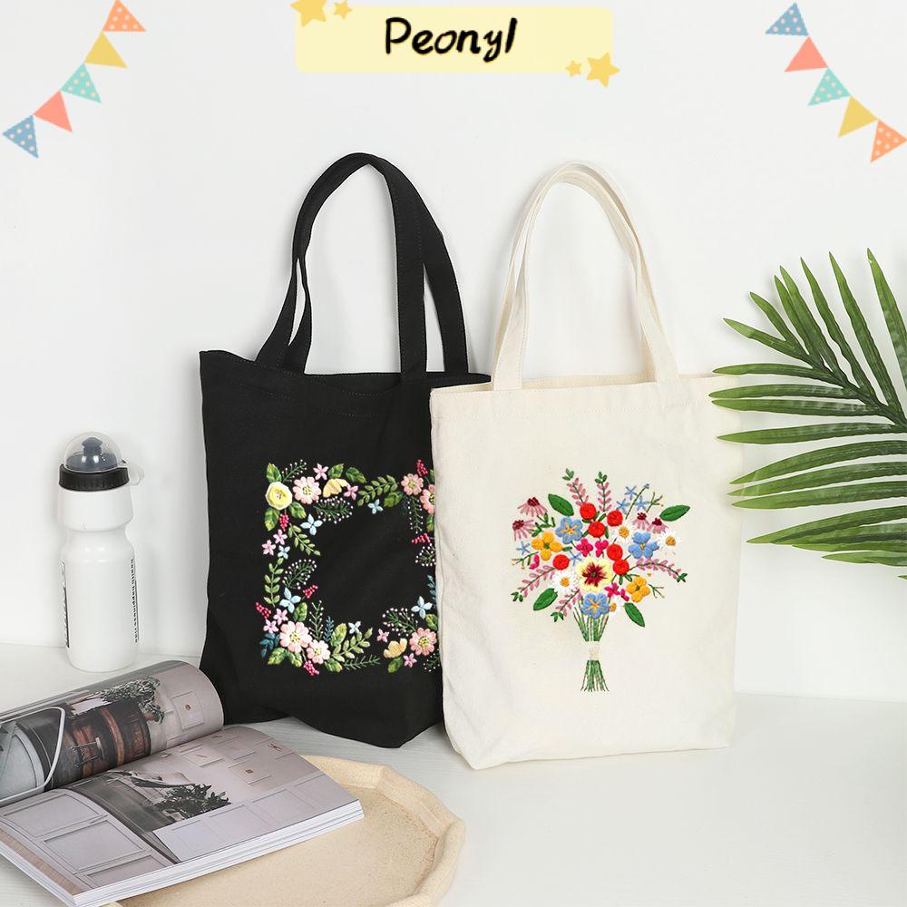Peny ชุดอุปกรณ์เย็บปักถักร้อย ปักครอสสติตช์ ผ้าแคนวาส ลายดอกไม้ DIY