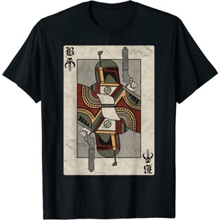 UIGเสื้อยืดผ้าฝ้ายพิมพ์ลายแฟชั่น เสื้อยืดแขนสั้น พิมพ์ลาย Star Wars Boba Fett Bounty Hunter Playing Card แฟชั่นสําหรับผู