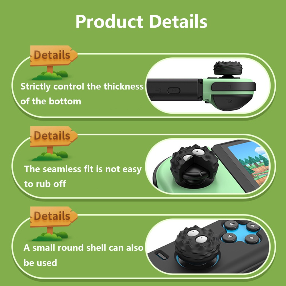 ฝาครอบปุ่มกดจอยสติ๊ก ซิลิโคนนิ่ม ลายน่ารัก 3D สําหรับ Nintendo Switch Joycon OLED Lite
