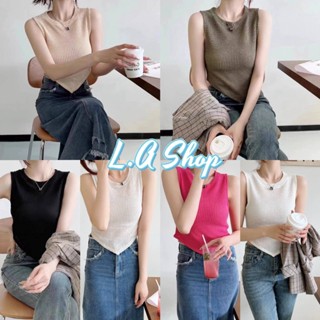 L.A Shop พร้อมส่ง เสื้อกล้ามถักไหมพรม ดีเทลหลังตรงปลายหน้าเหลี่ยมเก๋มาก "01055" -C