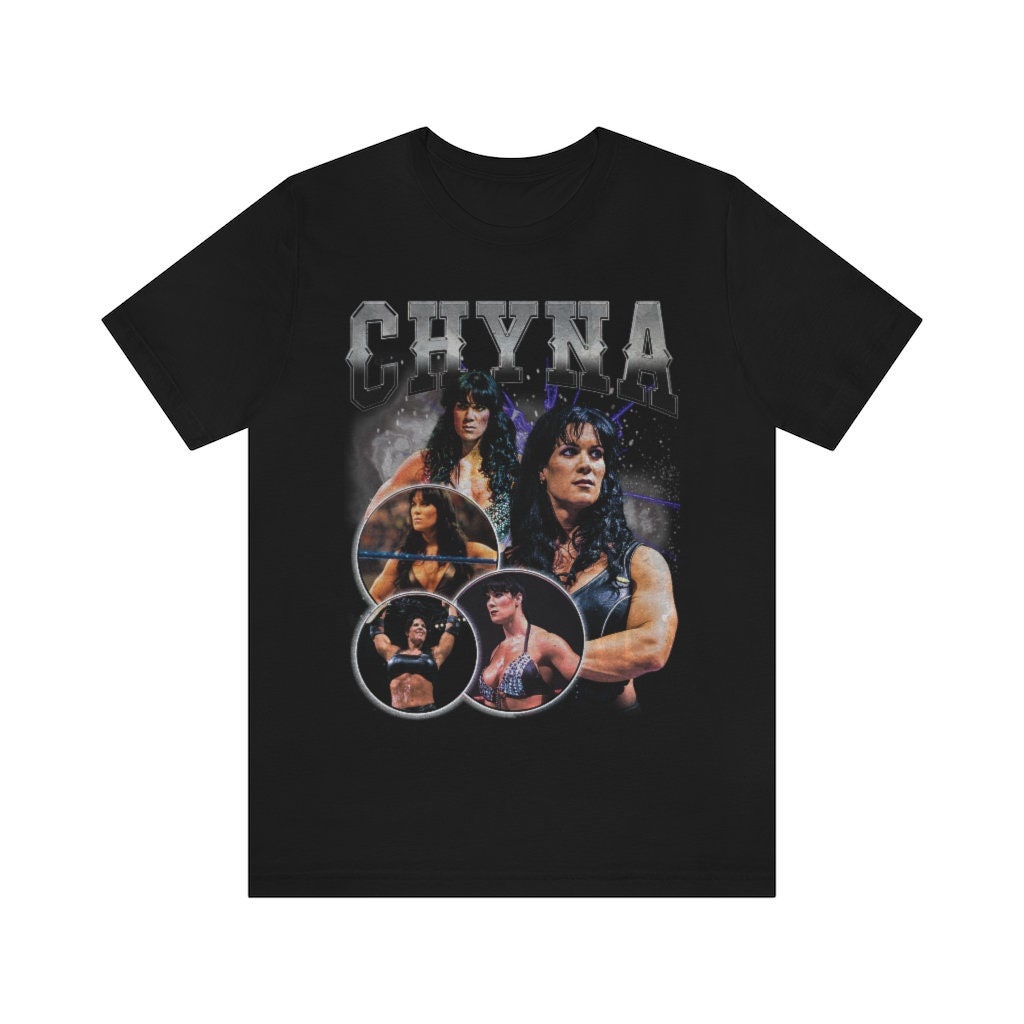 GYNชุดเซ็ต 2 ชิ้น - Chyna90sWCW/WWE/WWFเสื้อยืดวินเทจย้อนยุคคุณภาพสูงคอกลมสบายๆและสะดวกสบาย