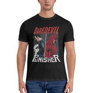 Marvel The Punisher Vs. Daredevil เสื้อยืดลําลอง ลดราคาครั้งใหญ่