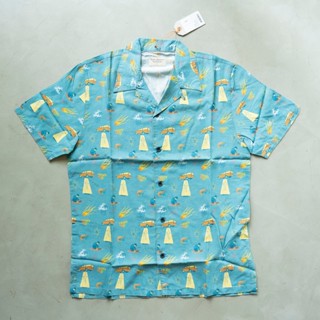 *[SALE] Arvid West Coast Remix (Turquoise) เสื้อเชิ้ตแขนสั้น Nudie ของแท้ 100%