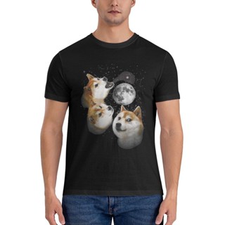 เสื้อยืด พิมพ์ลาย Three Doge Moon Shiba Inu แฟชั่นฤดูร้อน