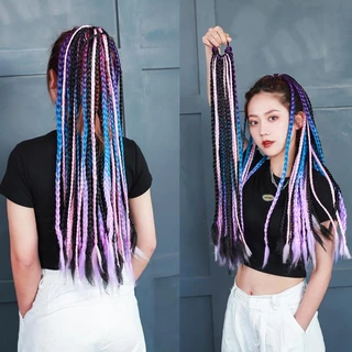 ยางรัดเปียถัก ไหมถักเปีย ผมเปียสำเร็จรูป 12/24 เส้น ยาว60cm สีเยอะมาก