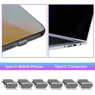 ปลั๊กเสียบชาร์จโทรศัพท์ กันฝุ่น Type-C โลหะ หลากสี กันน้ํา สําหรับ Samsung Huawei Xiaomi