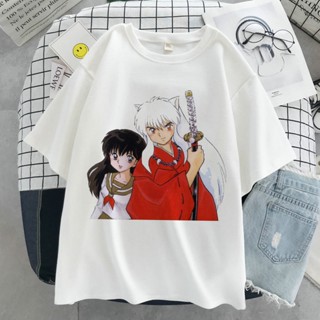 เสื้อยืด พิมพ์ลายกราฟิก Inuyasha สีขาว สไตล์ญี่ปุ่น ฮาราจูกุ วินเทจ Y2K