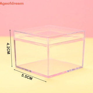 [Ageofdream] กล่องอะคริลิคใส ทรงสี่เหลี่ยม 5 ด้าน สําหรับใส่เครื่องประดับ