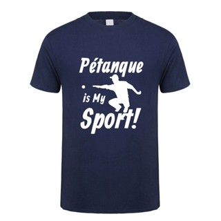 POPULAR QZTee - Petanque Boule เสื้อยืดท็อปส์ซูแมนผ้าฝ้ายแขนสั้นผู้ชายเปตอง O-Neck เสื้อยืดสําหรับผู้ชายท็อปส