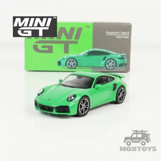 โมเดลรถยนต์ MINI GT 1:64 911 Turbo S Python Green LHD Diecast