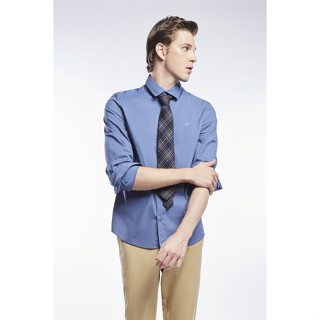 ESP เสื้อเชิ้ตแขนยาวทรงปกติ ผู้ชาย สีกรมท่า | Regular Fit Shirt | 3700