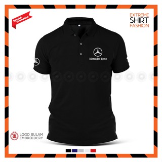 เสื้อยืดโปโลลําลอง แขนสั้น ปักลาย Sulam Mercedes AMG Carbon Performance Turbo Actros Trucks Baju Lelaki แฟชั่นสําหรับผู้ชาย