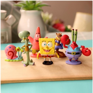 จี้ตุ๊กตา SpongeBob SquarePants Pie Star Crab Boss แฮนด์เมด ของเล่นสําหรับเด็ก 6 ชิ้น