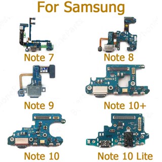  สําหรับ Samsung Galaxy 7 8 9 10 Plus Lite ของแท้ พอร์ตชาร์จ บอร์ดชาร์จ Usb เชื่อมต่อ สายเคเบิลอ่อน Pcb แผ่นอะไหล่