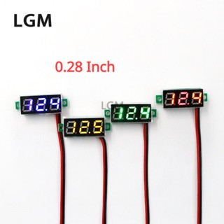 เครื่องวัดแรงดันไฟฟ้าดิจิทัล DC 0-100V LED 0.28 นิ้ว 12V สําหรับรถยนต์