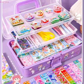 KORYES Cream Guka Set Collage Material Childrens Toy Kids Gift Guka Tools Handmade Large Gift Box Girl Toy Key Chain DIY Kit Diy Manual Account Goo Card Set