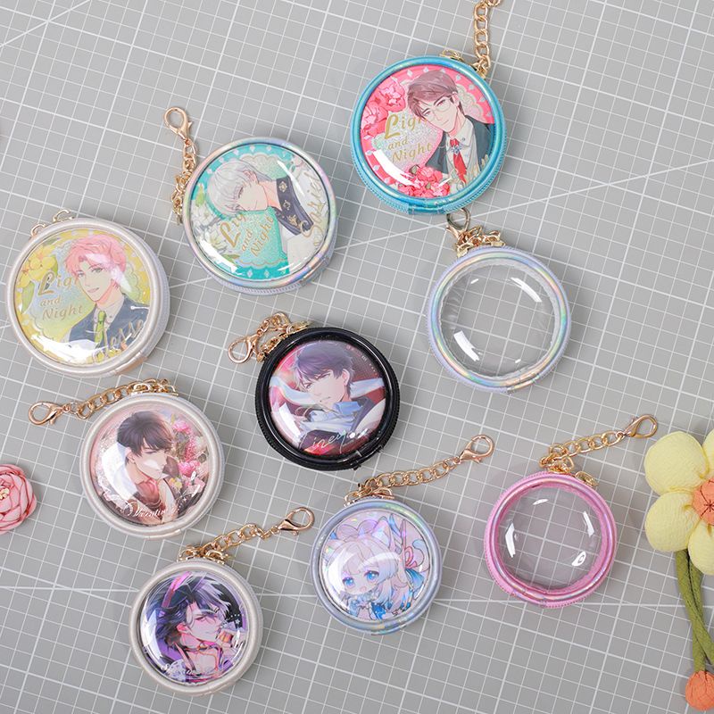 [F & X] กระเป๋า PVC ขนาดเล็ก 75 และ 58 มม. แบบใส สองด้าน สําหรับตั้งโชว์