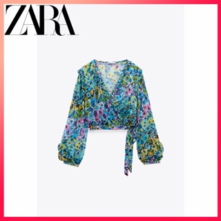 Zara ใหม่ เสื้อผ้าผู้หญิง พิมพ์ลาย ตกแต่งเลเยอร์