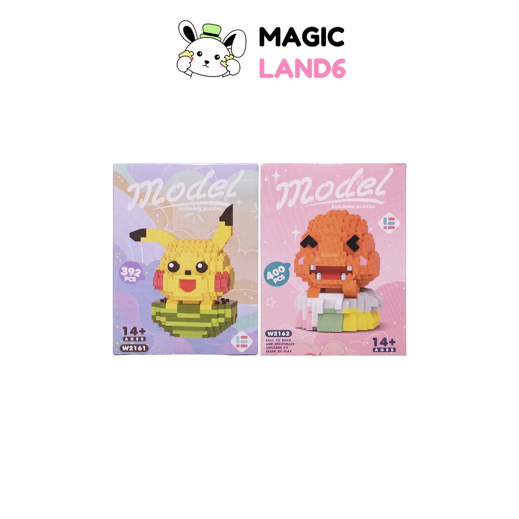 Block NanoBlock Characters Model Creative Building Pokemon Pikachu Charmander Variant ชุดตัวต่อจิ๋ว 