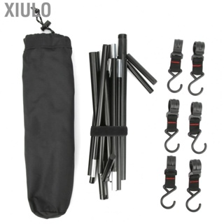 Xiulo Camping Hanging Rack  Aluminum Alloy Camping Hanger Quick Lightweight Long Service Life with 6Pcs Hooks for Outdoor for Friends