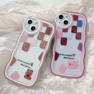 เคสโทรศัพท์มือถือ TPU ลายการ์ตูนหมี สีน้ําตาล สีชมพู สําหรับ Samsung Galaxy A02 A03 A03S CORE A14 A24 A10 A10S A11 A12 A13 A22 A23 4G 5G A20S A21S